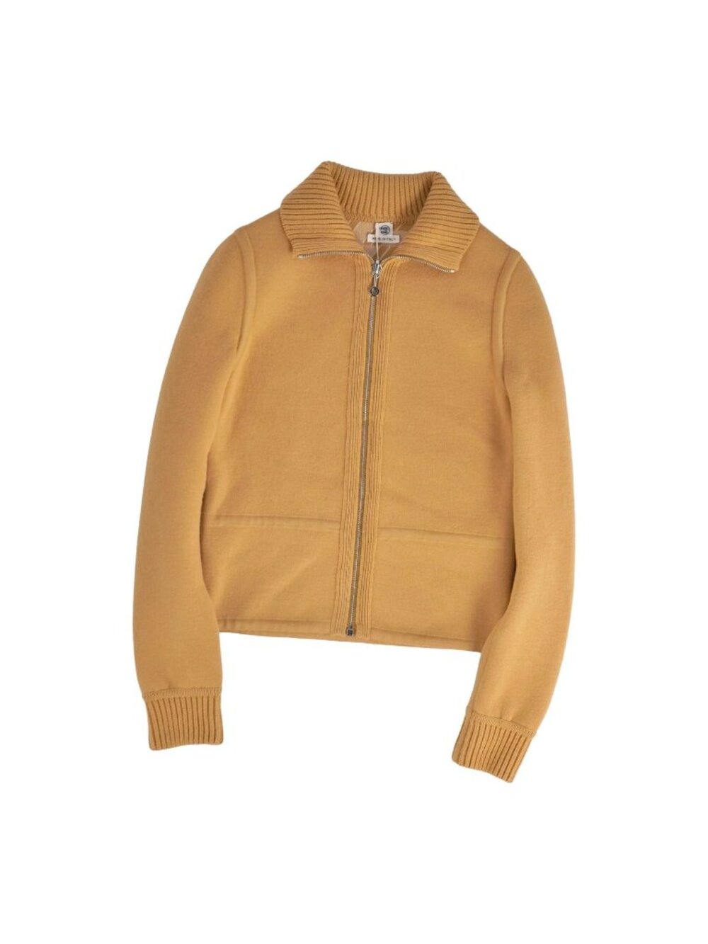 Hermes Jacket Knit Reversible Zip Up H Logo Wool Cashmere Brown 34